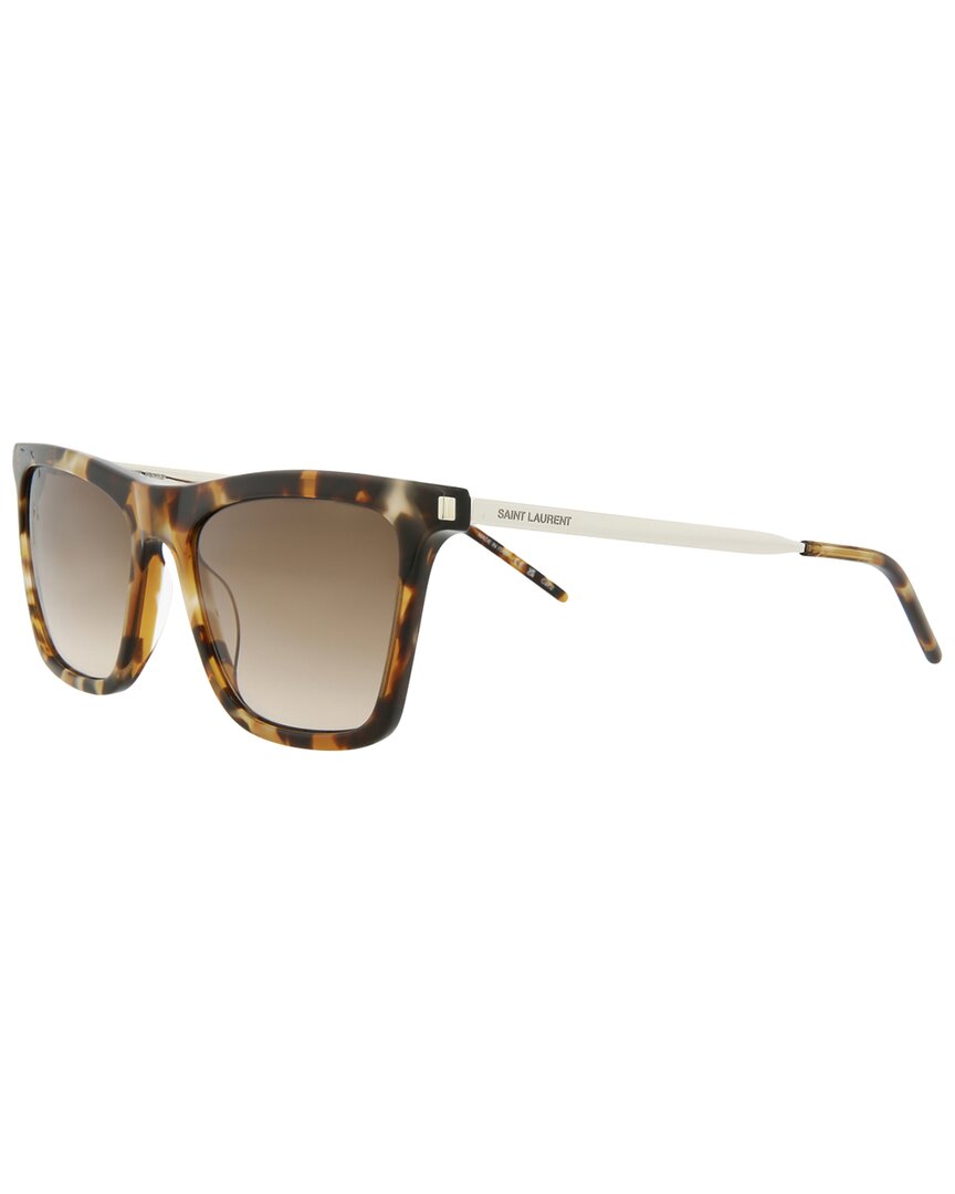 Shop Saint Laurent Women's Sl511 145mm Sunglasses In Brown