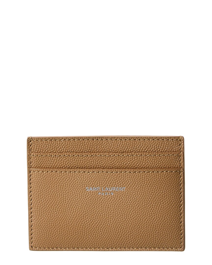 Saint Laurent Classic Leather Card Case In Brown