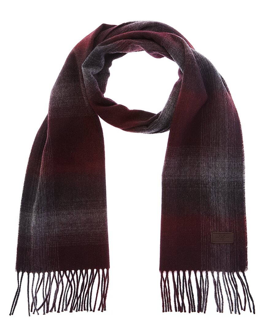 Hickey Freeman Cashmere Plaid Scarf In Red