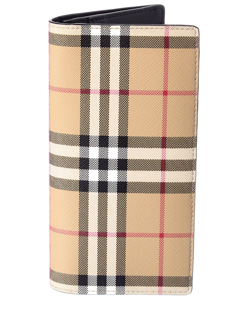 Burberry Vintage Check E-canvas Card Holder In Brown | ModeSens