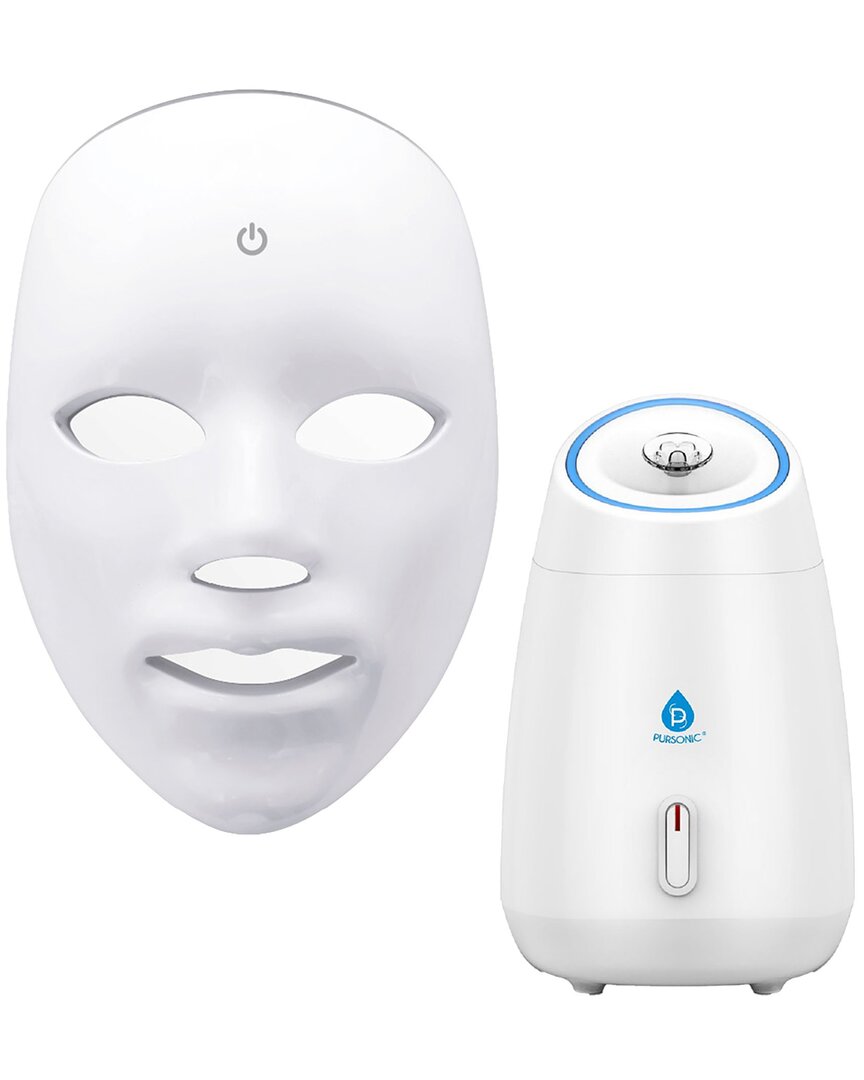 Pursonic Women's 7-in-1 Led Light Therapy Face Mask & Facial Steamer
