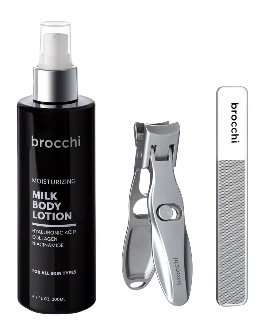 Shop Sebastian Brocchi Nail Mastery & Body Lotion Set In Grey