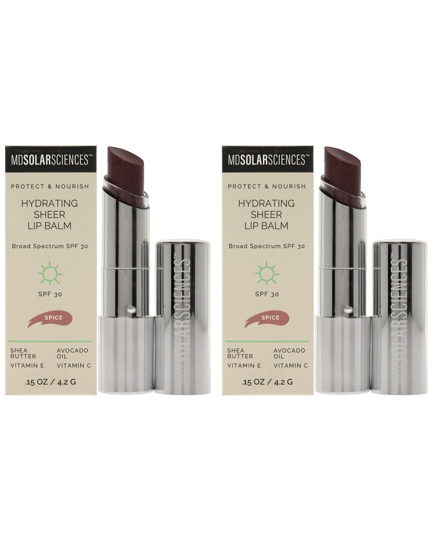 Md Solar Sciences 0.15oz Hydrating Sheer Lip Balm Spf 30 - Spice - Pack Of 2