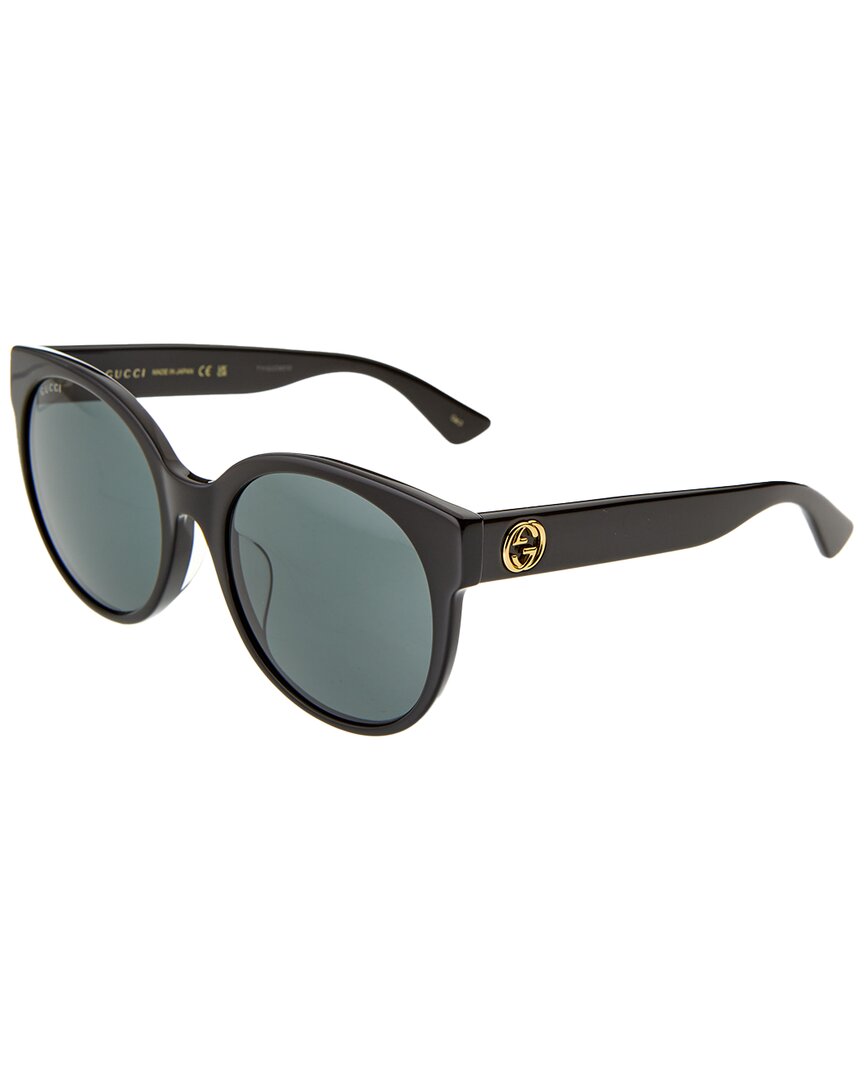Shop Gucci Women's Gg0035san 56mm Sunglasses In Black
