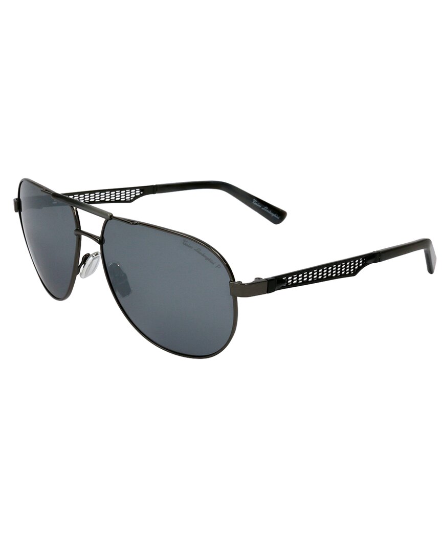 Tonino Lamborghini Men's Tl330s 60mm Polarized Sunglasses In Silver