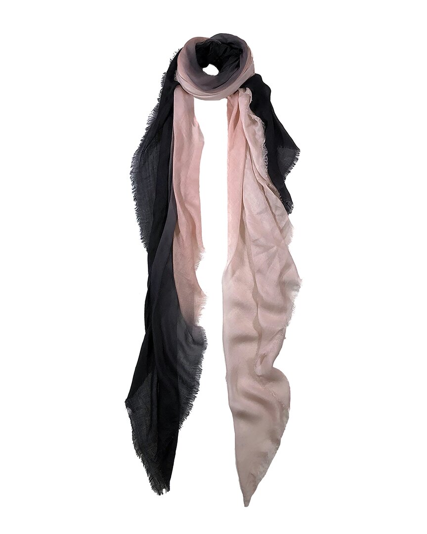 Blue Pacific Vintage Dip-dye Ombre Cashmere-blend Scarf In Grey