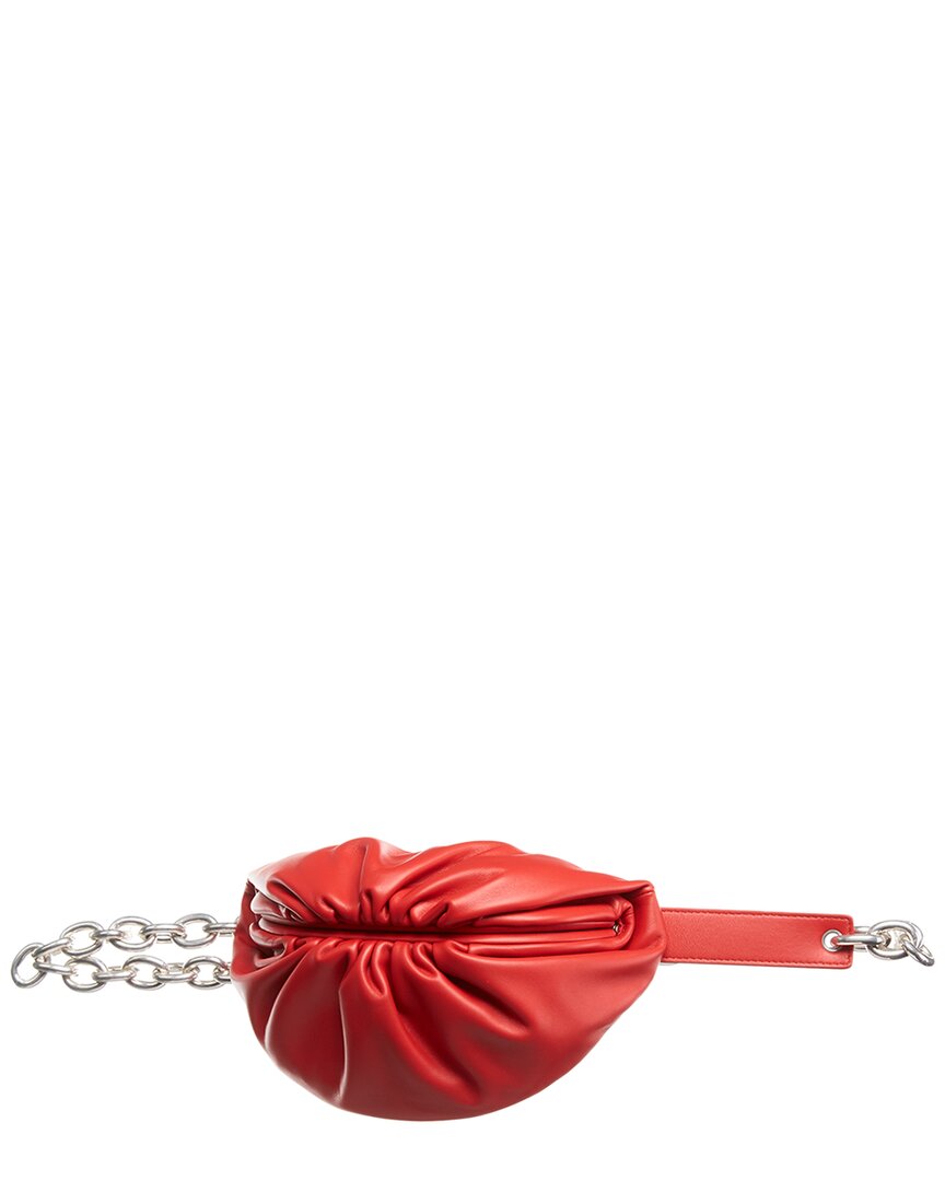 Bottega Veneta The Belt Chain Leather Pouch In Red