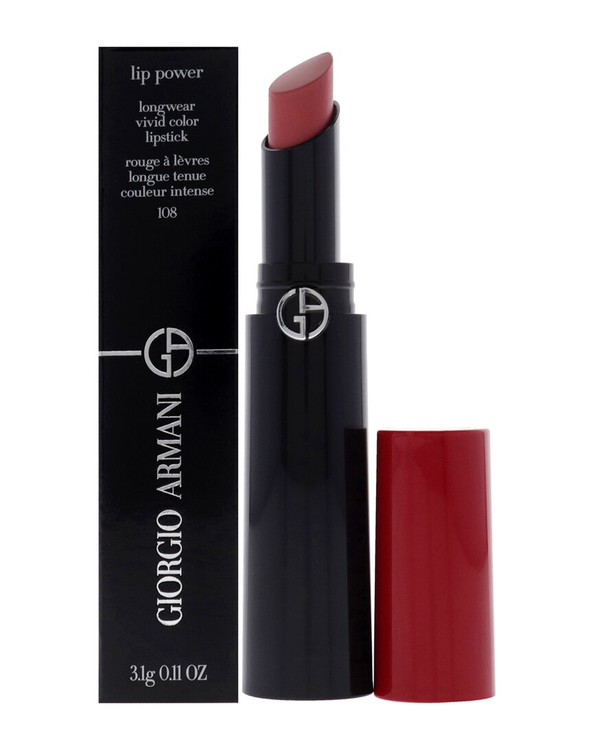 Giorgio Armani Women's 0.11oz 108 In Love Lip Power Longwear Vivid Color Lipstick In White