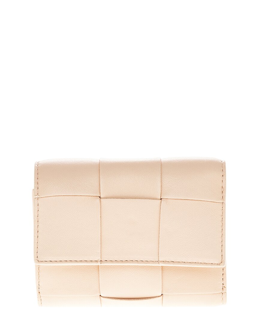 Bottega Veneta Trifold Intrecciato Leather Zip Wallet In Orange | ModeSens