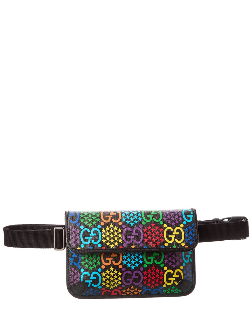 Gucci Gg Psychedelic Canvas Belt Bag In Black