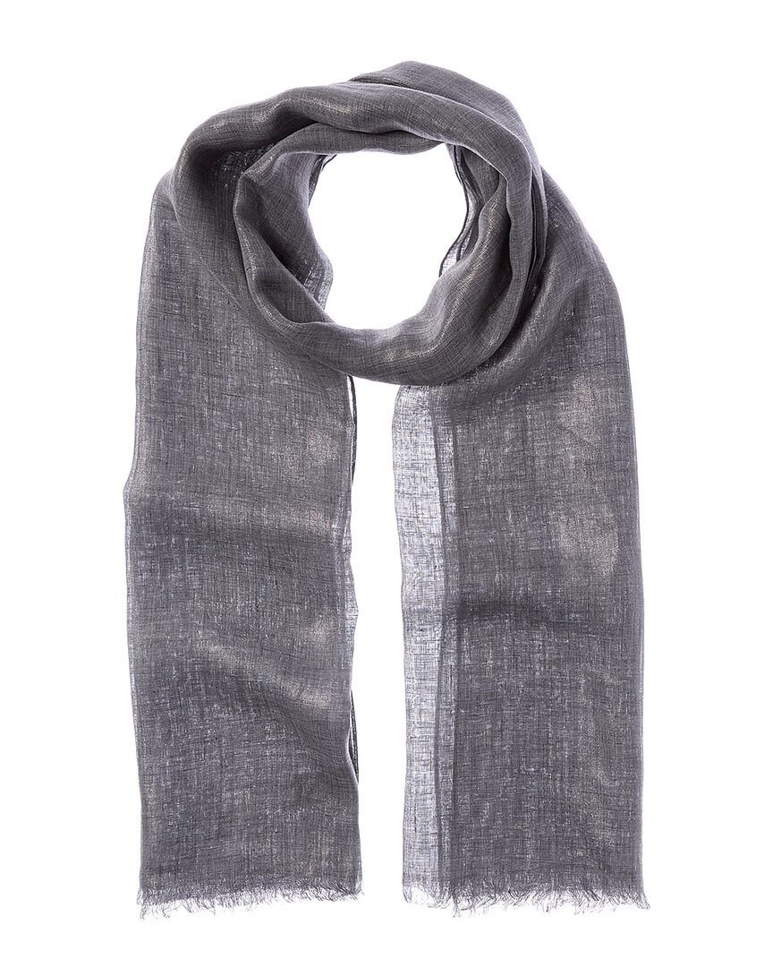 Brunello Cucinelli Linen Scarf In Grey