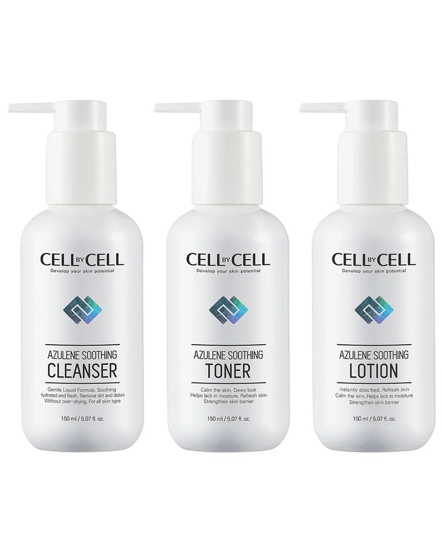 Cellbycell Unisex Azulene Soothing Cleanser, Toner, And Lotion