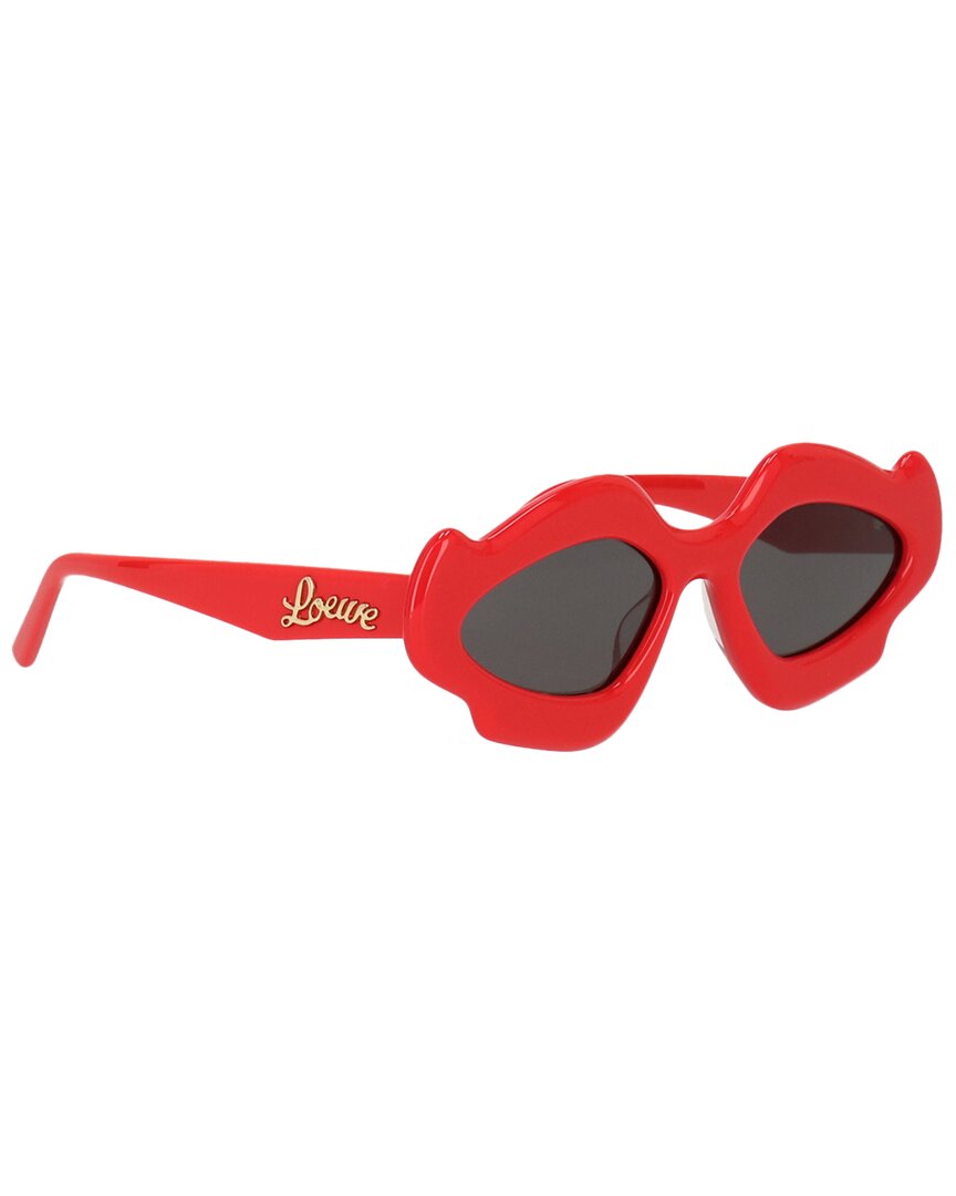 Loewe Flame Acetate Oval Sunglasses In Red