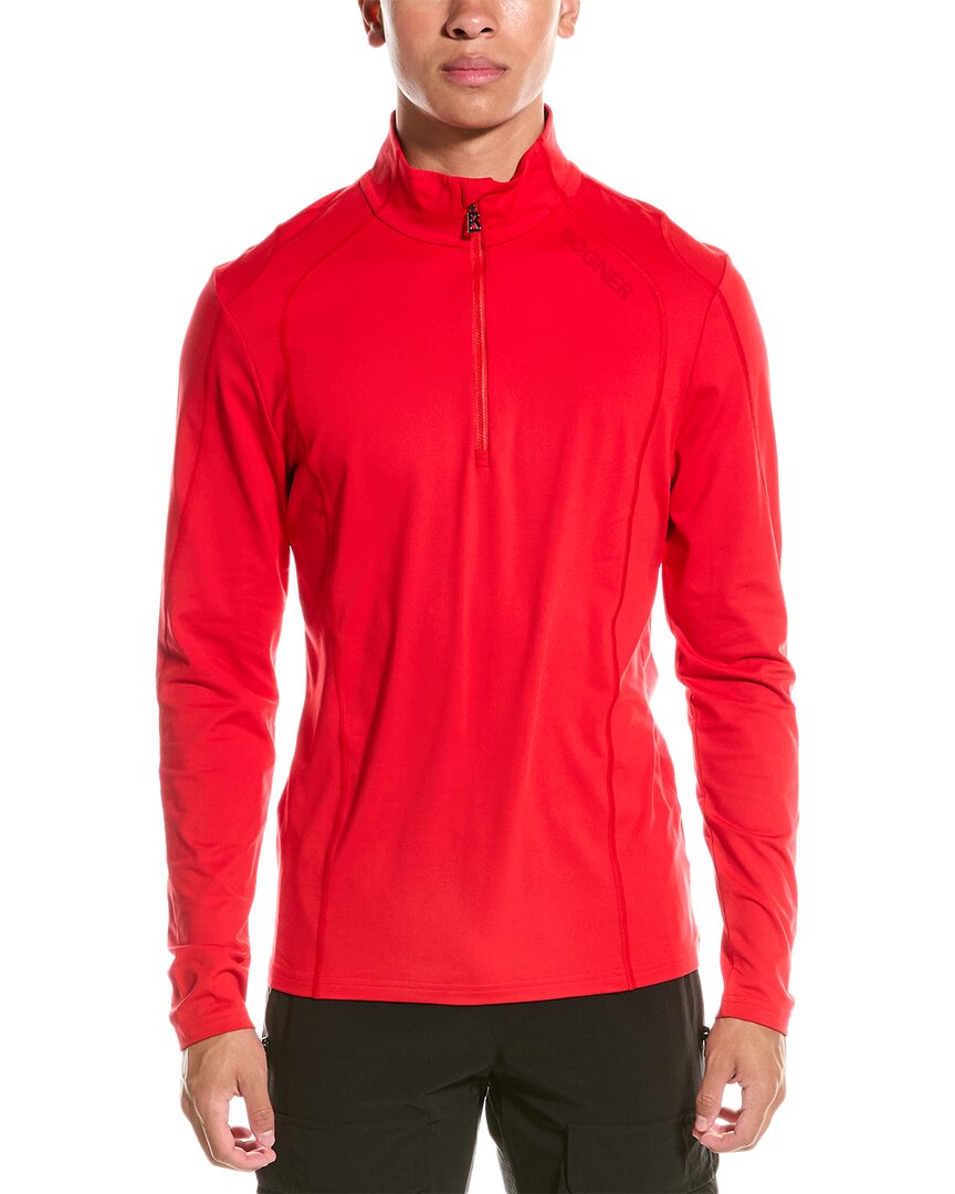 Bogner Harry Half-zip Performance T-shirt In Red