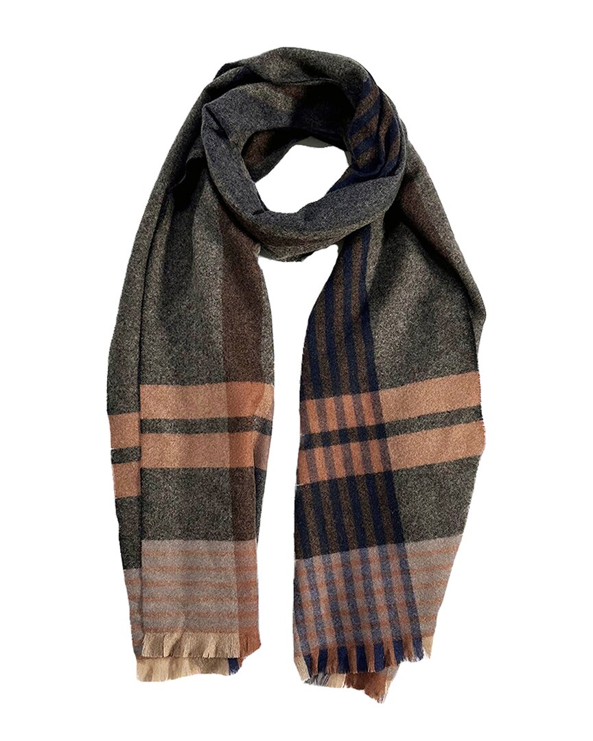 Blue Pacific Cashmere-blend Tartan Plaid Scarf