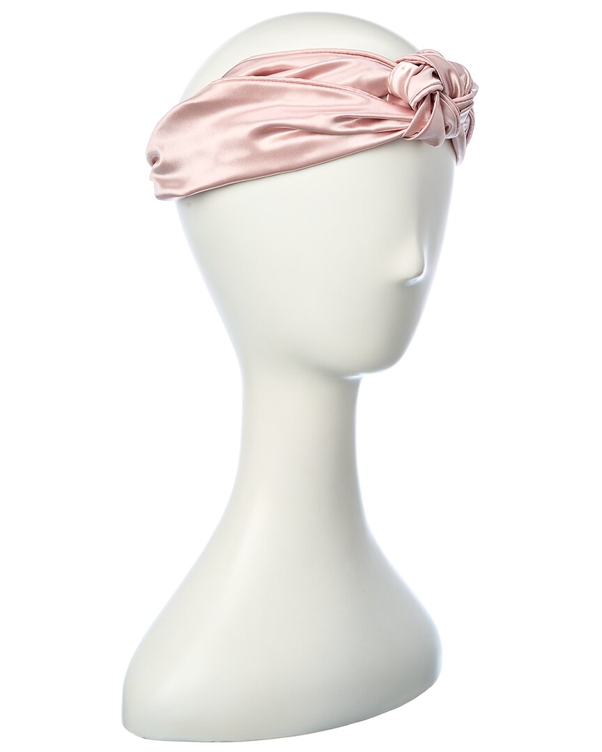 Slip Knot Silk Headband In Pink
