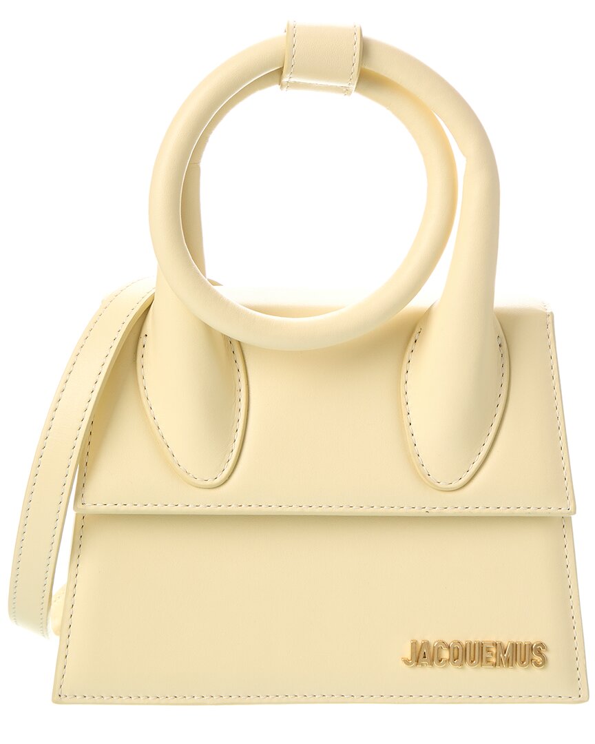 Shop Jacquemus Le Chiquito Noeud Leather Clutch In White