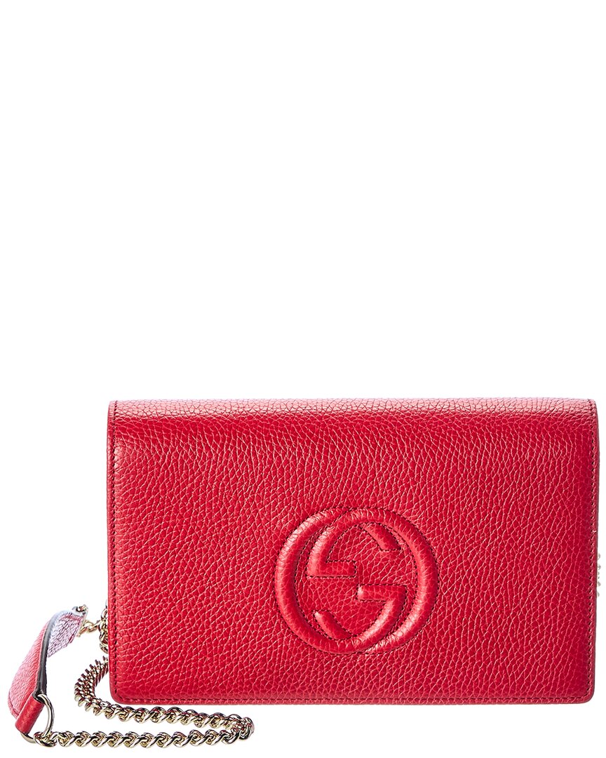 Shop Gucci Soho Leather Crossbody In Red