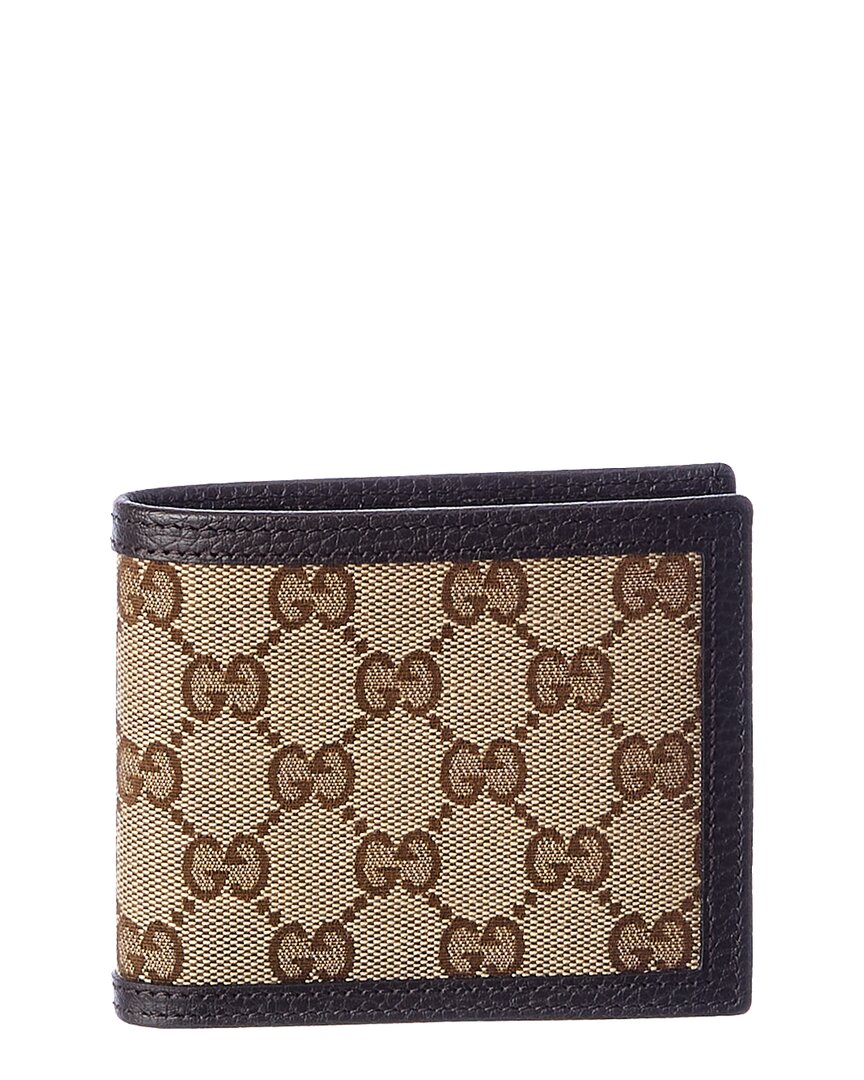 Shop Gucci Original Gg Canvas & Leather Wallet In Brown