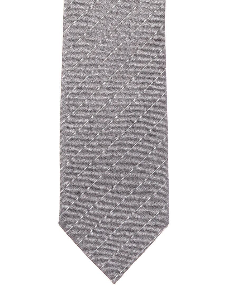Givenchy Grey Stripe Wool Tie In Gray