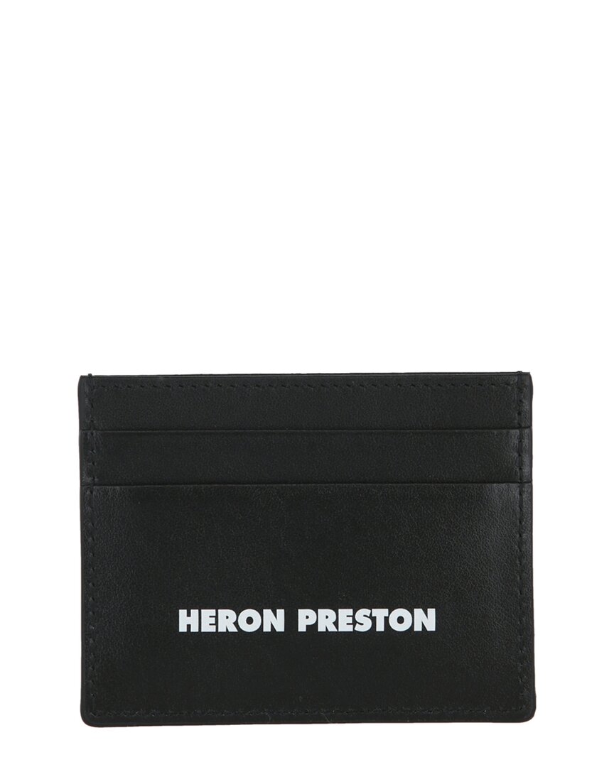 Shop Heron Preston Leather Card Holder In Black