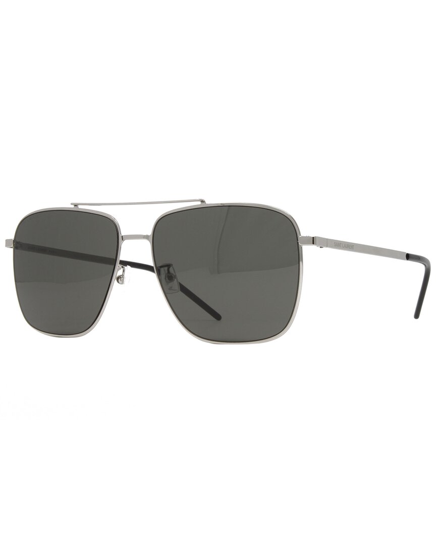 Saint Laurent Men's Sl376 Slim 001 59mm Sunglasses In Grey