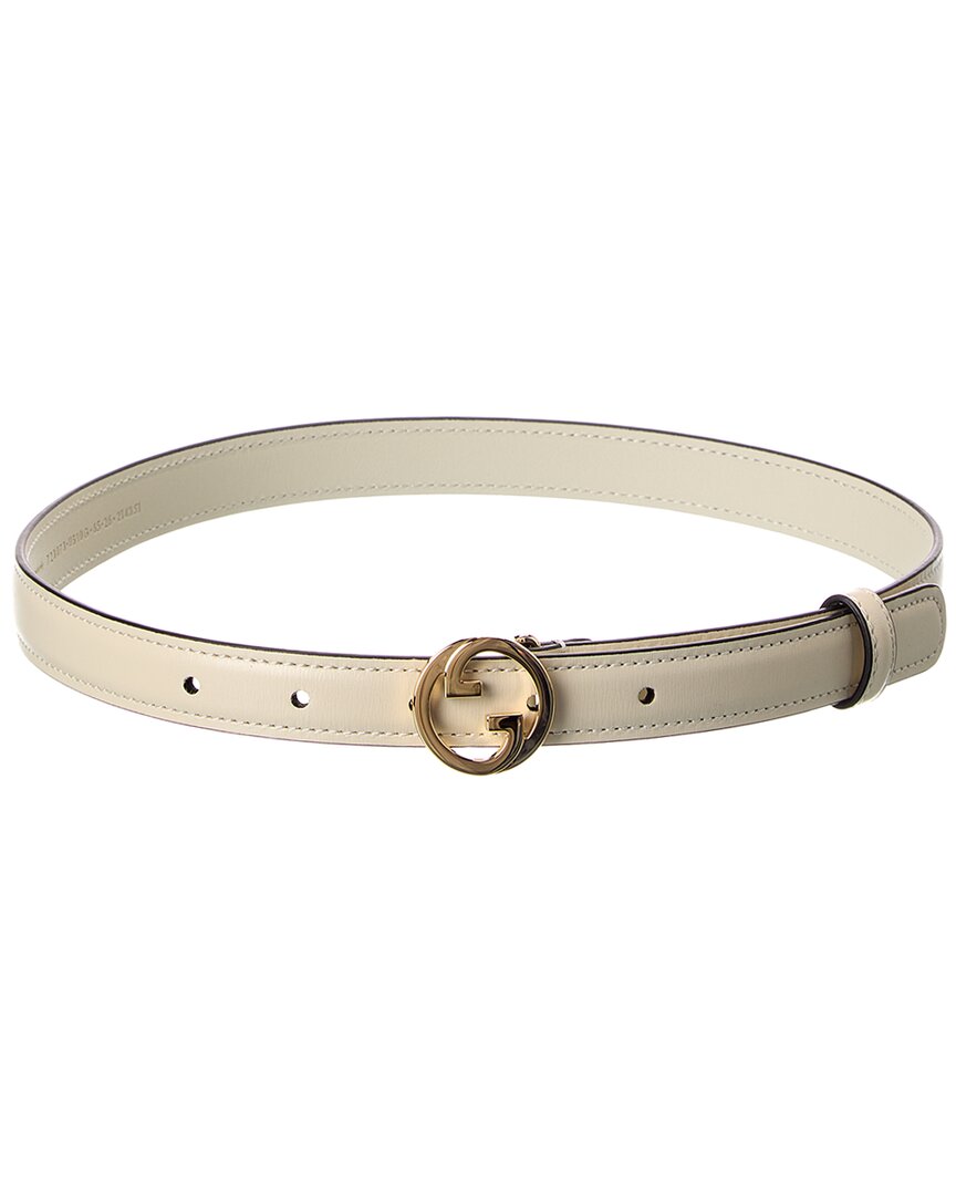 Gucci Blondie Thin Leather Belt In Neutral