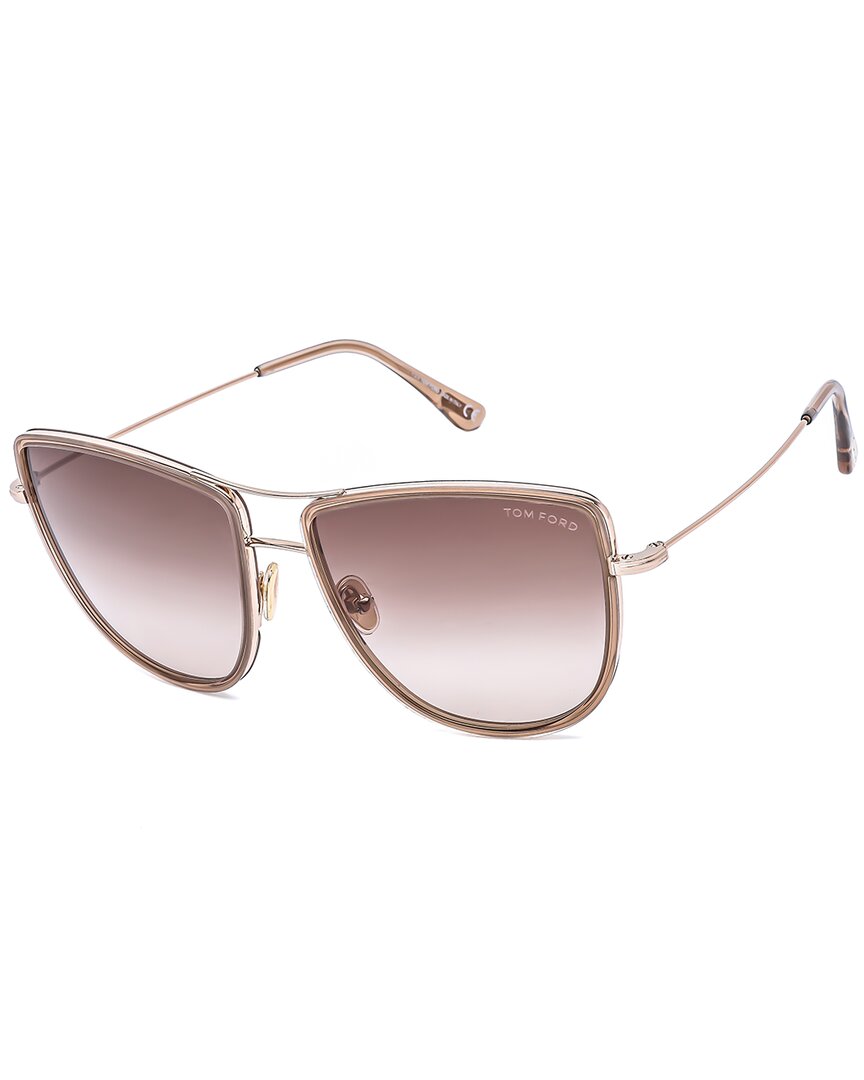 Shop Tom Ford Women's Tina 59mm Sunglasses In Gold
