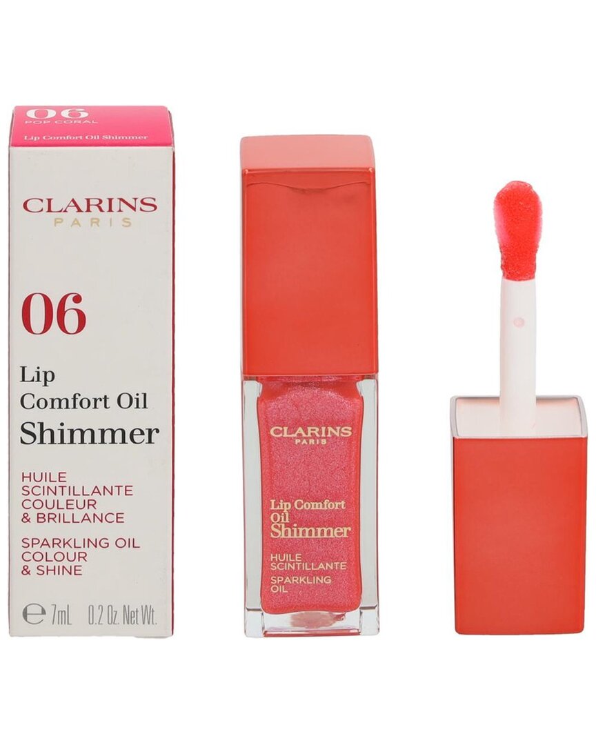 Clarins Women's 0.2oz 06 Pop Coral Lip Comfort Oil Shimmer In White
