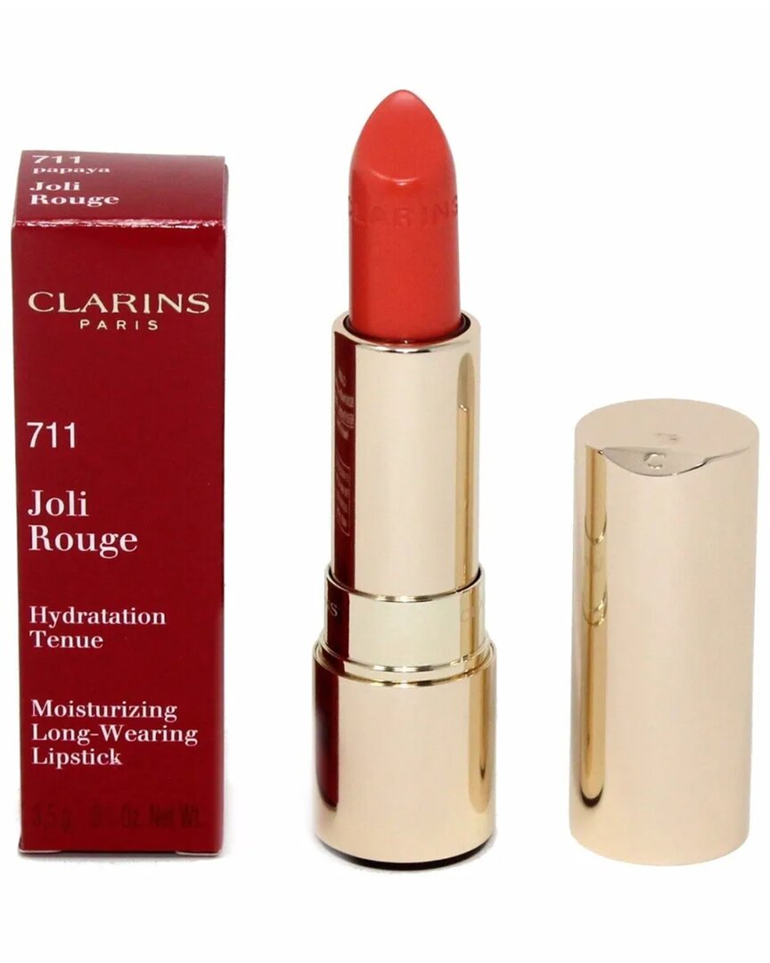 Clarins Women's 0.1oz 711 Papaya Joli Rouge Long Wearing Lipstick In White