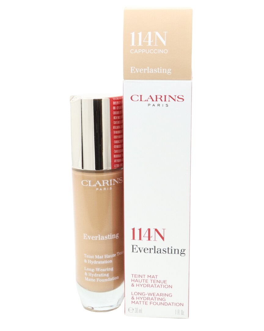 Clarins Women's 1oz 114n Cappuccino Everlasting Long Wearing Full Coverage Foundation In White