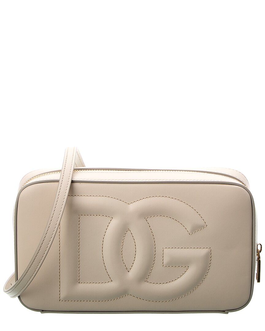 Shop Dolce & Gabbana Dg Small Leather Camera Bag In White