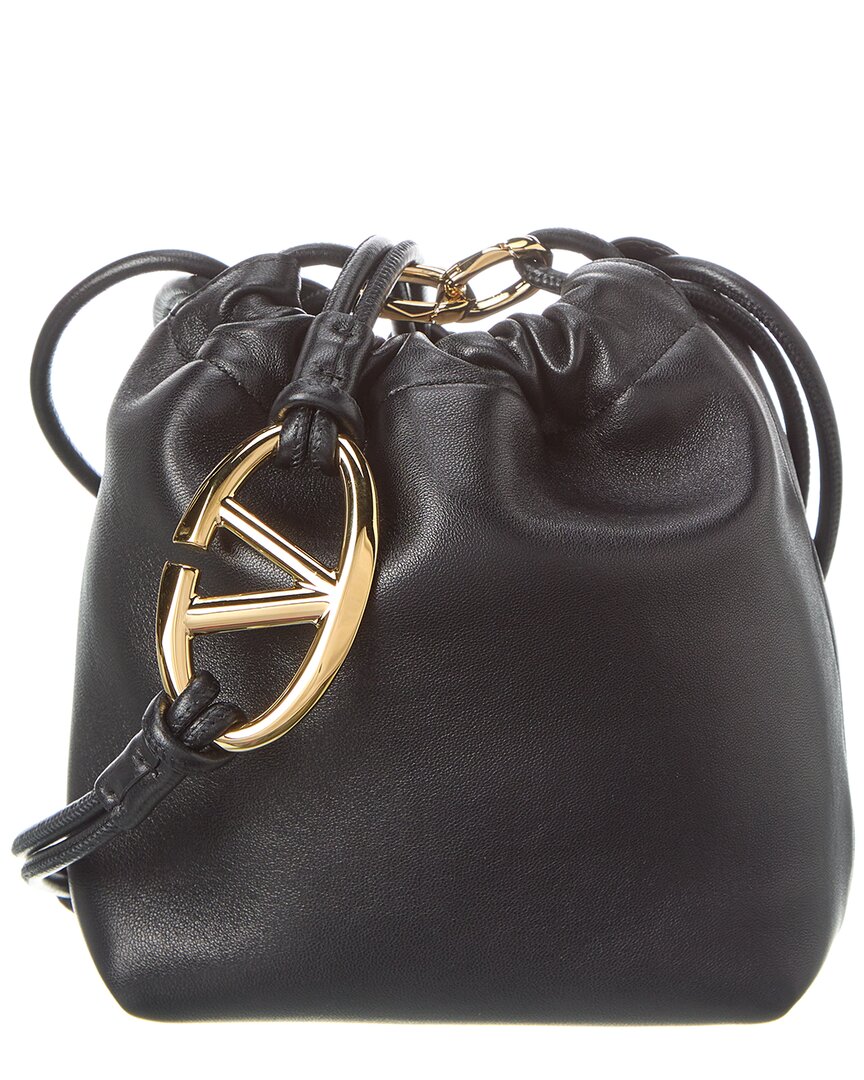 Shop Valentino Vlogo Mini Leather Bucket Bag