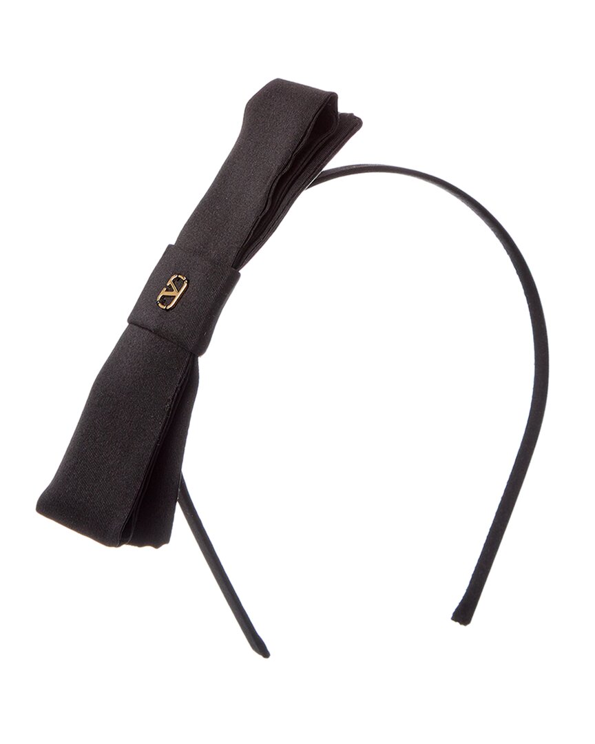 Valentino Vlogo Signature Bow Detailed Headband In Black