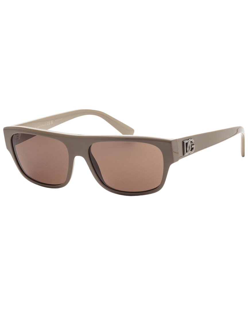 Shop Dolce & Gabbana Men's Dg4455 57mm Sunglasses In Brown