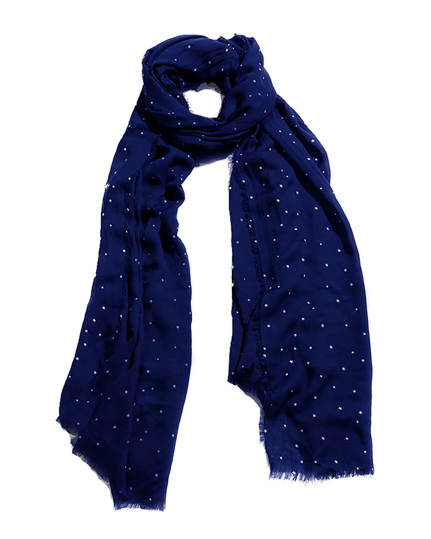 Blue Pacific Icon Stars Cashmere-blend Scarf In Blue