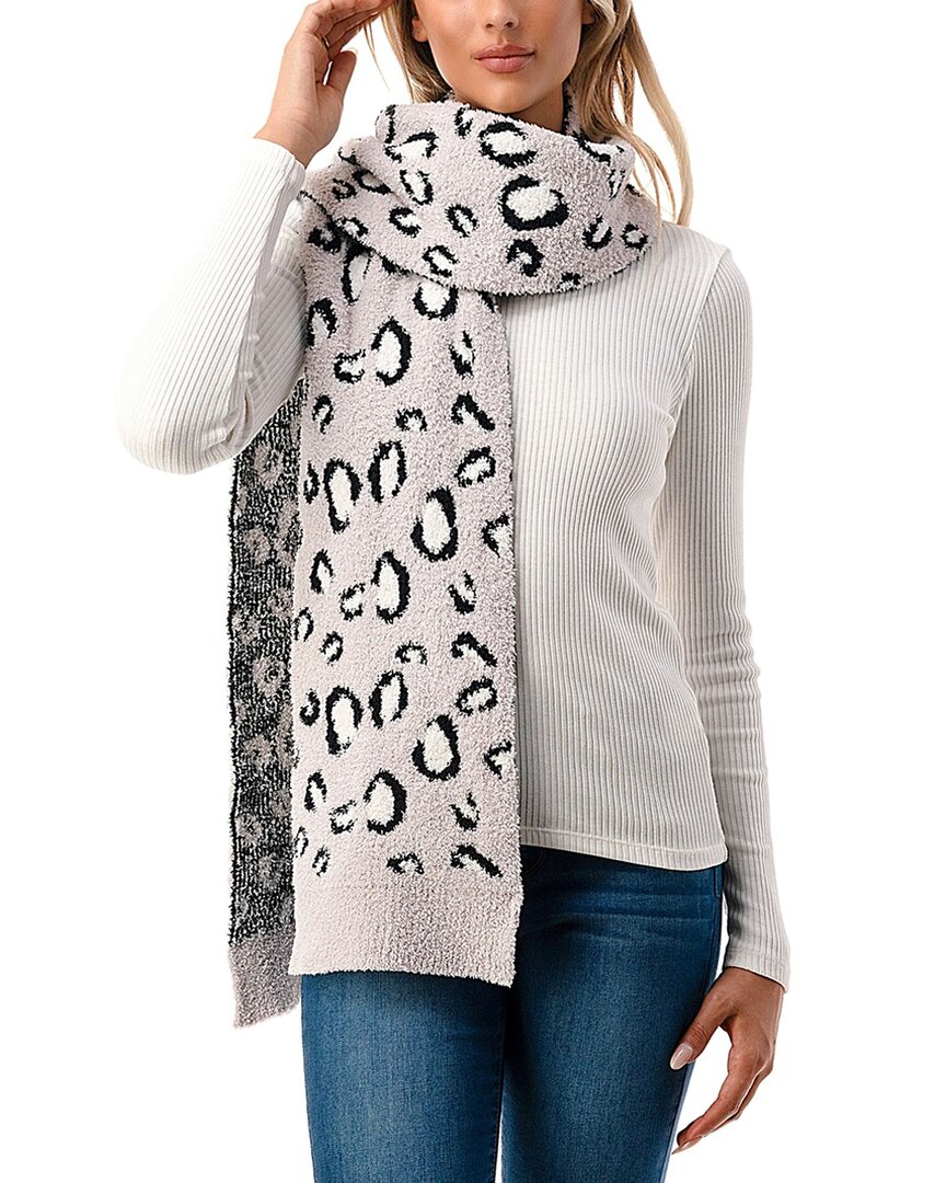 Marcus Adler Cheetah Cozy Scarf In Black