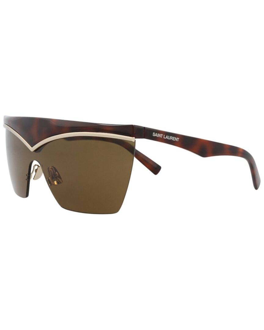 Saint Laurent Women's Sl614mask 99mm Sunglasses In Brown