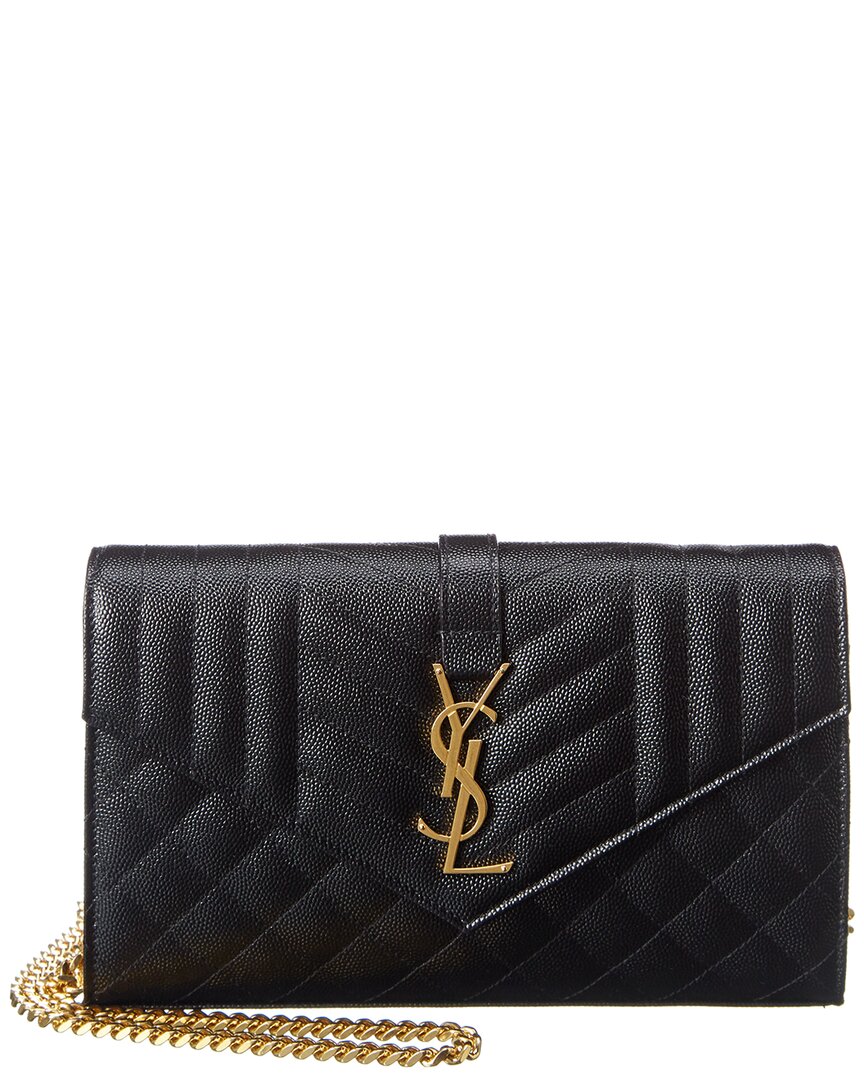 SAINT LAURENT SAINT LAURENT LEATHER WALLET ON CHAIN