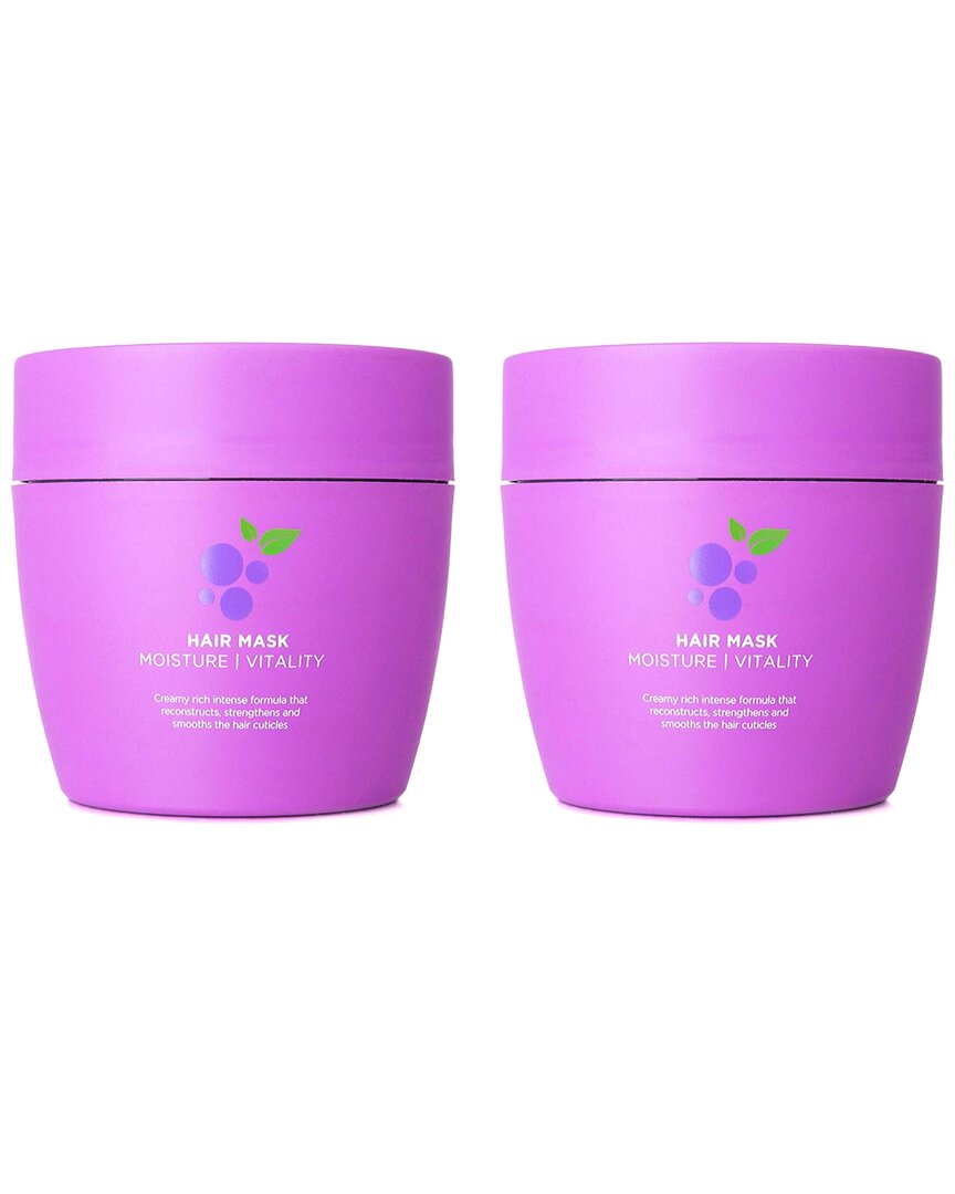 Acai Unisex 8.5oz Moisture & Vitality Hair Mask 2 Pack In White