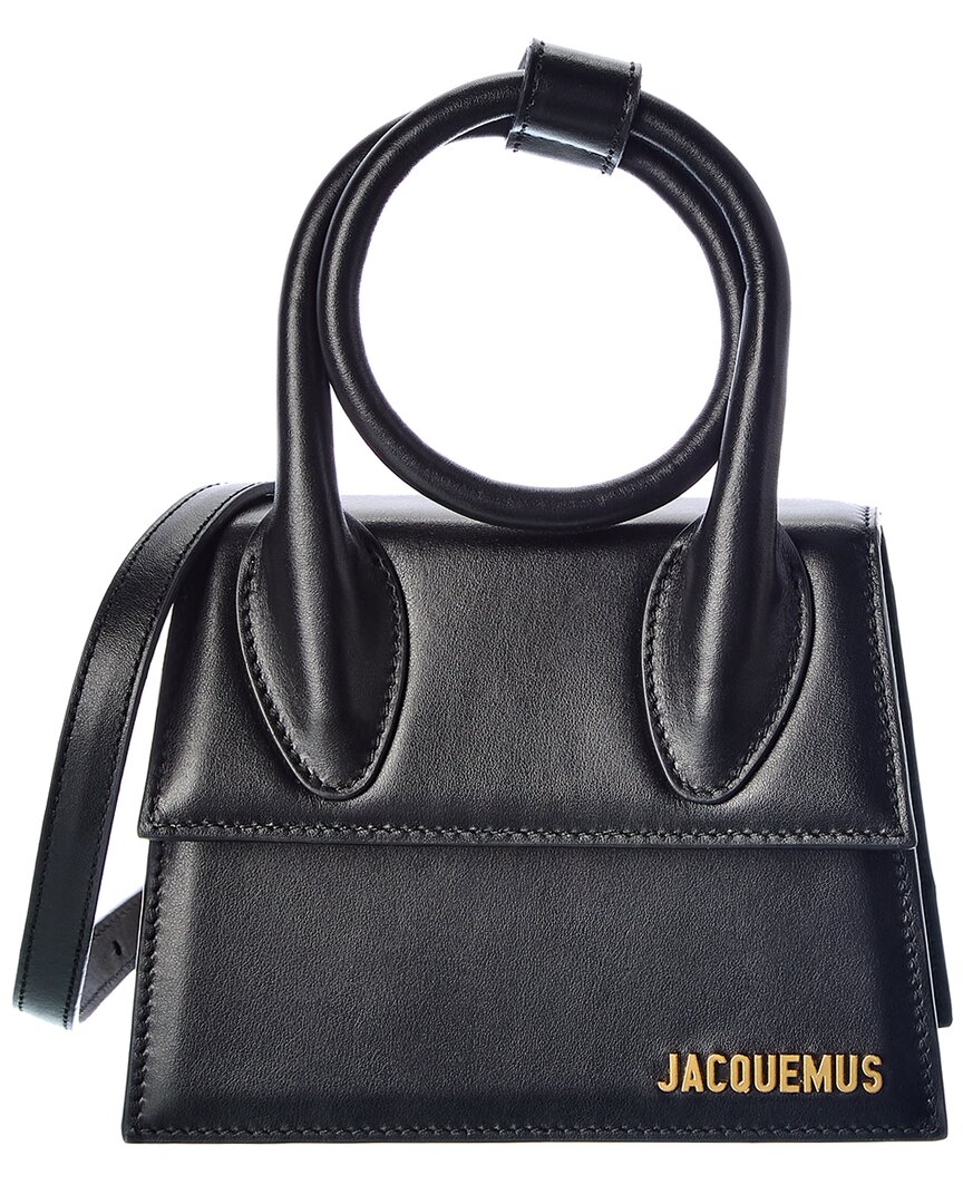 Shop Jacquemus Le Chiquito Noeud Leather Clutch In Black