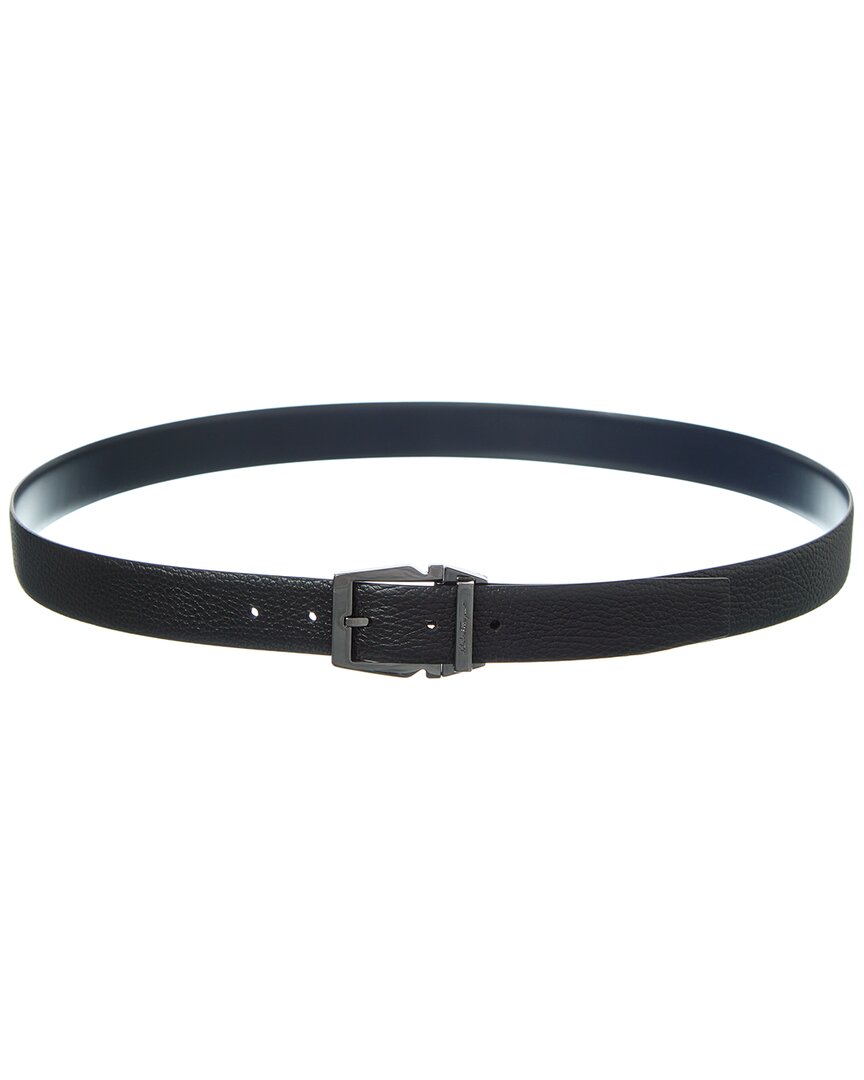 Ferragamo Reversible & Adjustable Leather Belt In Black