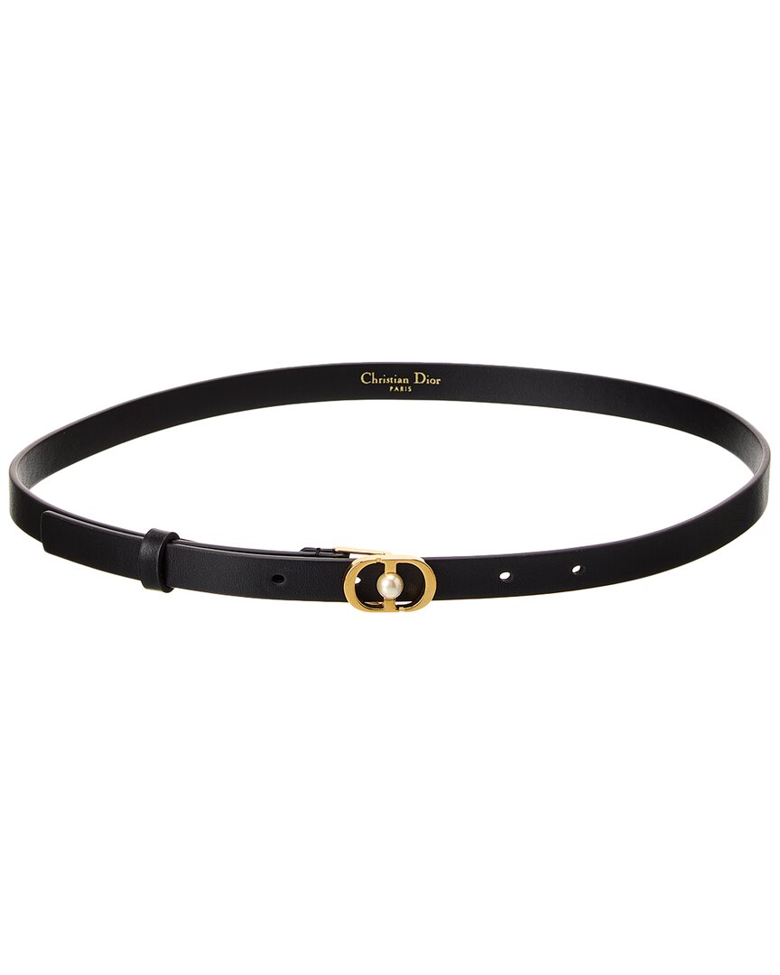 Dior Luxurious Black Calfskin Belt For Women In Black