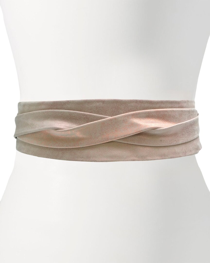 Ada Collection Classic Wrap Leather Belt In Pink