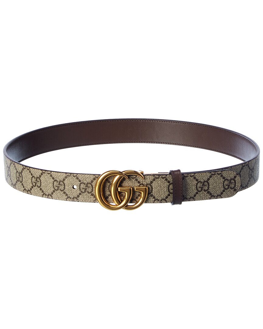 Gucci Gg Marmont Reversible Belt In Brown