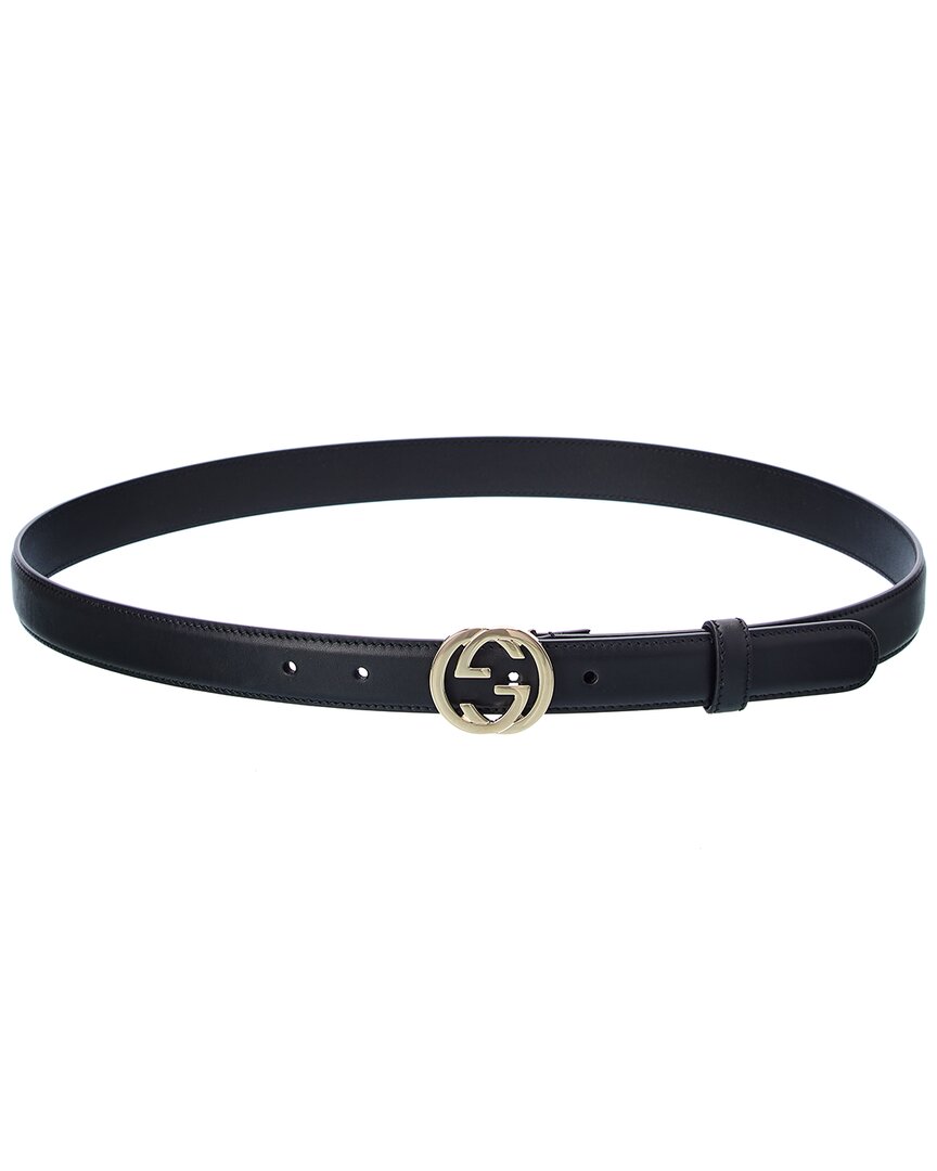 Gucci Interlocking G Buckle Belt In Black