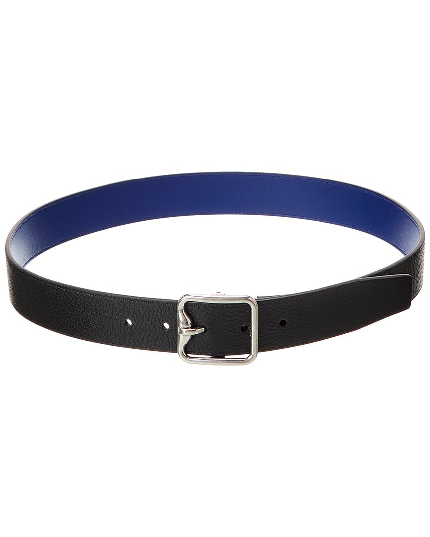 Burberry B Buckle Reversible Leather Belt In Black