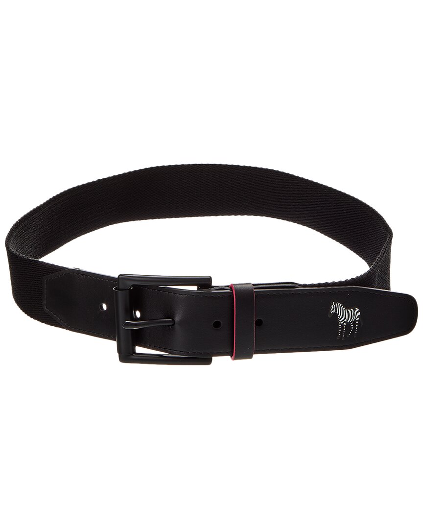 Ps By Paul Smith Ps Paul Smith Zebra Webbing Belt In Black