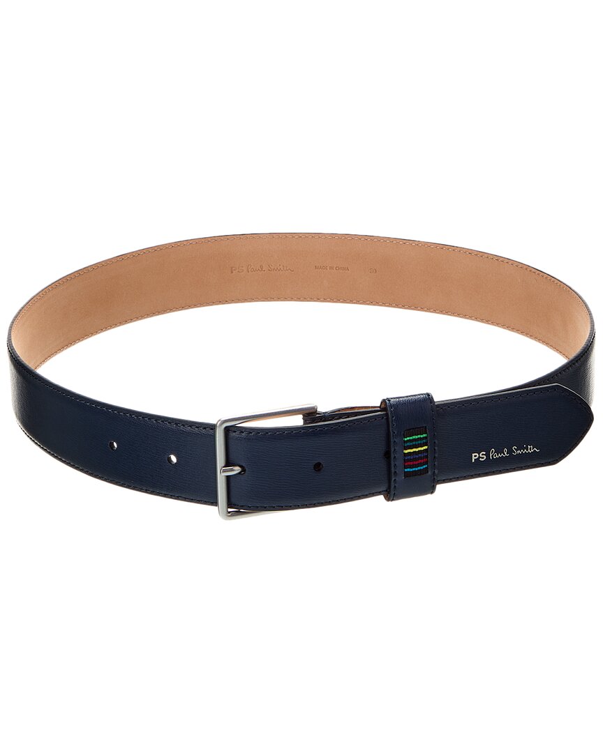 Ps By Paul Smith Ps Paul Smith Webbing Insert Leather Belt In Blue