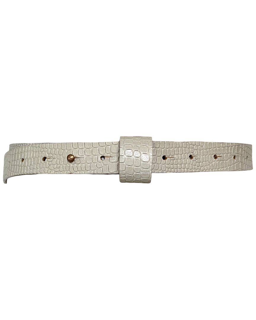 Ada Collection Iris Leather Belt In Orange